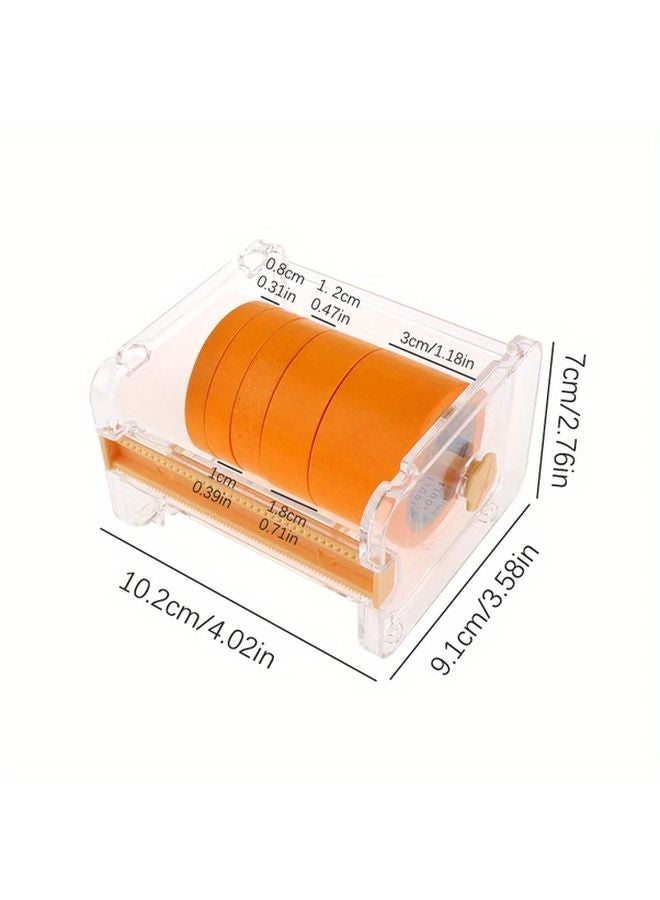 5 Rolls Orange Masking Tape Set With Slicer 8 10 12 18 30mm Width For DIY Crafts - Image 2