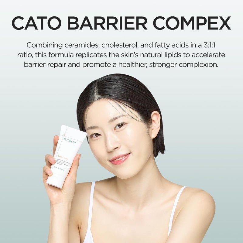 P.CALM Cato Cream â€“ Glutathione & Centella Asiatica for Skin Barrier Strengthening & Deep Moisturization, Korean Vegan Facial Moisturizing for Senstive Skin (80ml / 2.70 fl.oz) - Image 5