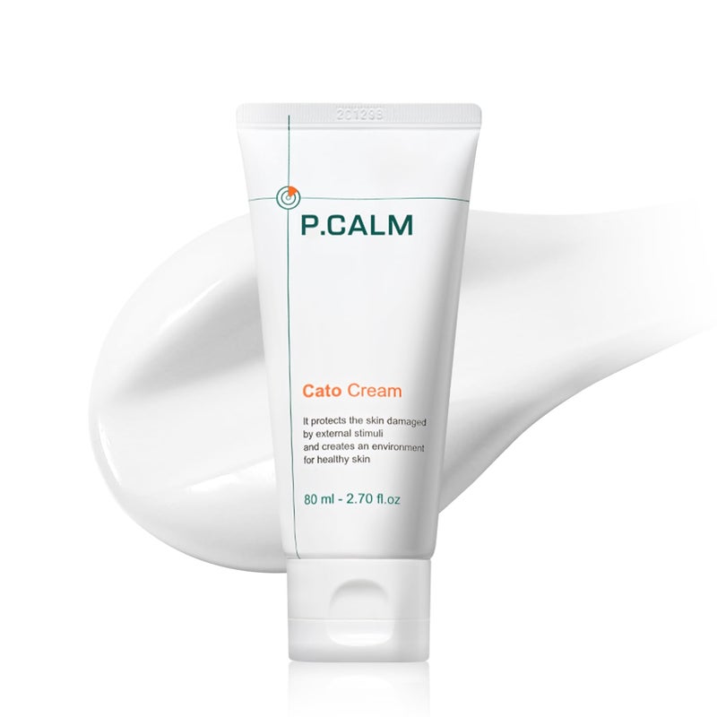 P.CALM Cato Cream â€“ Glutathione & Centella Asiatica for Skin Barrier Strengthening & Deep Moisturization, Korean Vegan Facial Moisturizing for Senstive Skin (80ml / 2.70 fl.oz) - Image 1