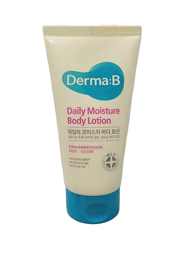 derma b DERMA B Daily Moisture Body Lotion, Non-Greasy Long-Lasting Moisturizer for Dry & Sensitive Skin with Olive Oil & Allantoin, Woody & Powdery Scented Skincare with Panthenol, Body Lotion 5.07 Fl Oz, 150ml,  - Image 1