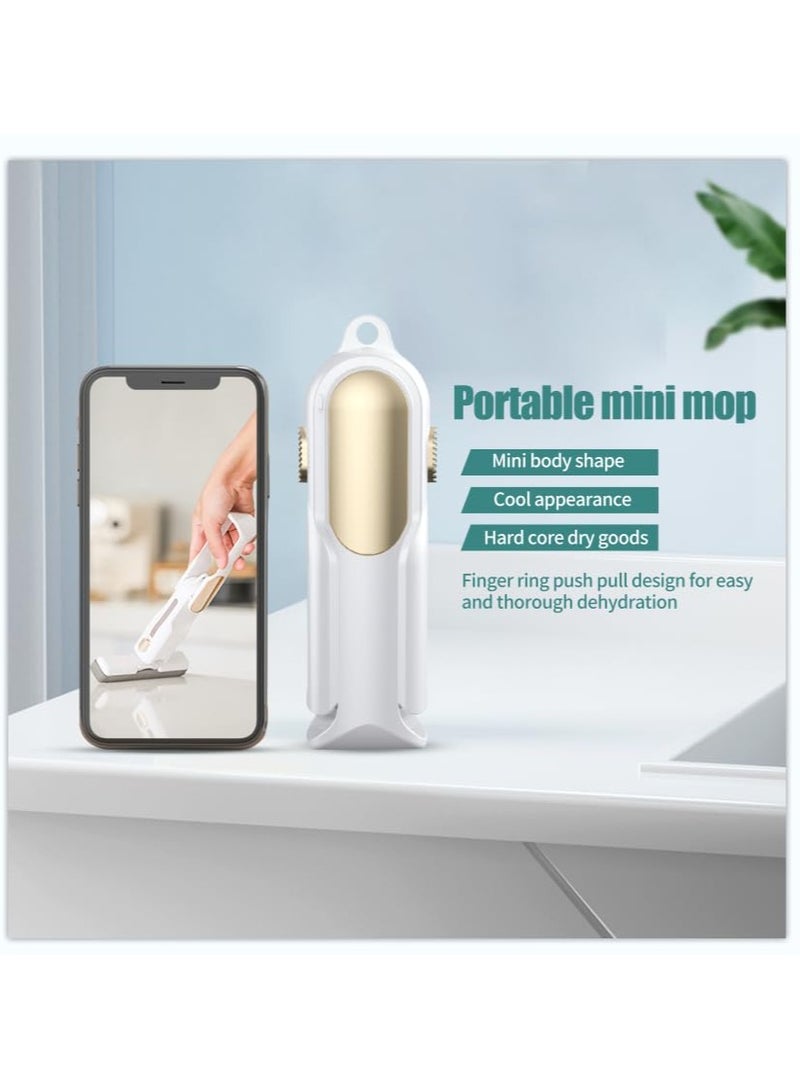 SYOSI Sponge Mop with 2 Heads, Portable, Foldable Mini Mop for Small Spaces, Ideal for Kitchen, Bathroom, Living Room, Car Cleaning, Includes 1 Squeeze Handle - Image 4