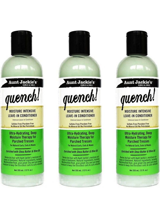 Aunt Jackie's Curls & Coils Quench! Moisture Intensive LeaveIn Conditioner 12 Oz Pack Of 3 - Image 3