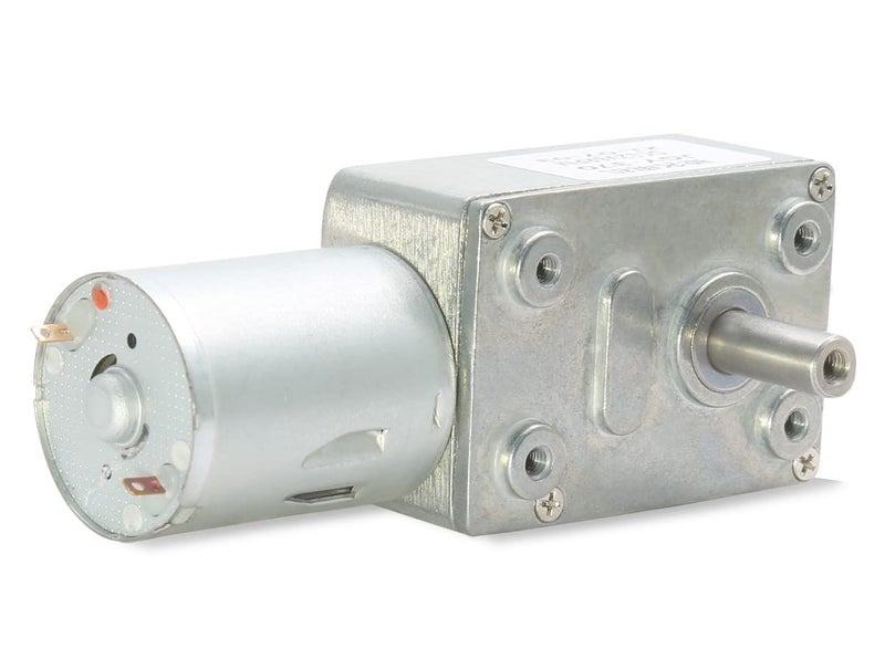 Jersvimc 12V 30RPM High Torque DC Motor, Mini JGY 370 Motor Worm Gear Small Electric Motors Low RPM Reducer Motors Micro Reversible Motor Worm Shaft - Image 2