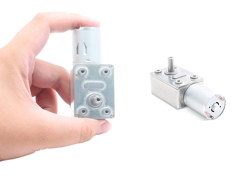 Jersvimc 12V 30RPM High Torque DC Motor, Mini JGY 370 Motor Worm Gear Small Electric Motors Low RPM Reducer Motors Micro Reversible Motor Worm Shaft - Image 1