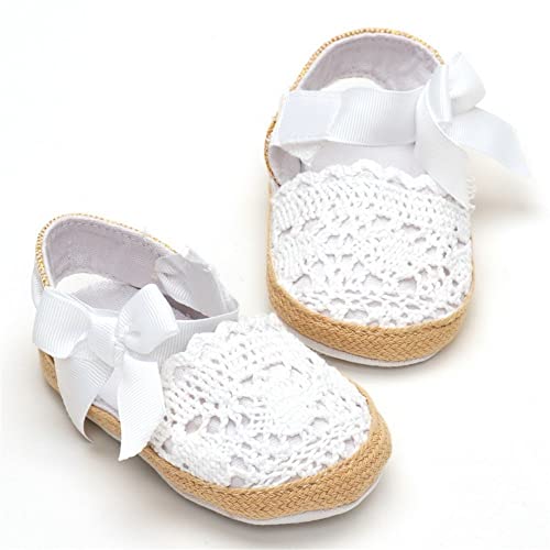 ESTAMICO Infant Girls' Net-Yarn Lace Bow Sandals White US 5 - Image 2