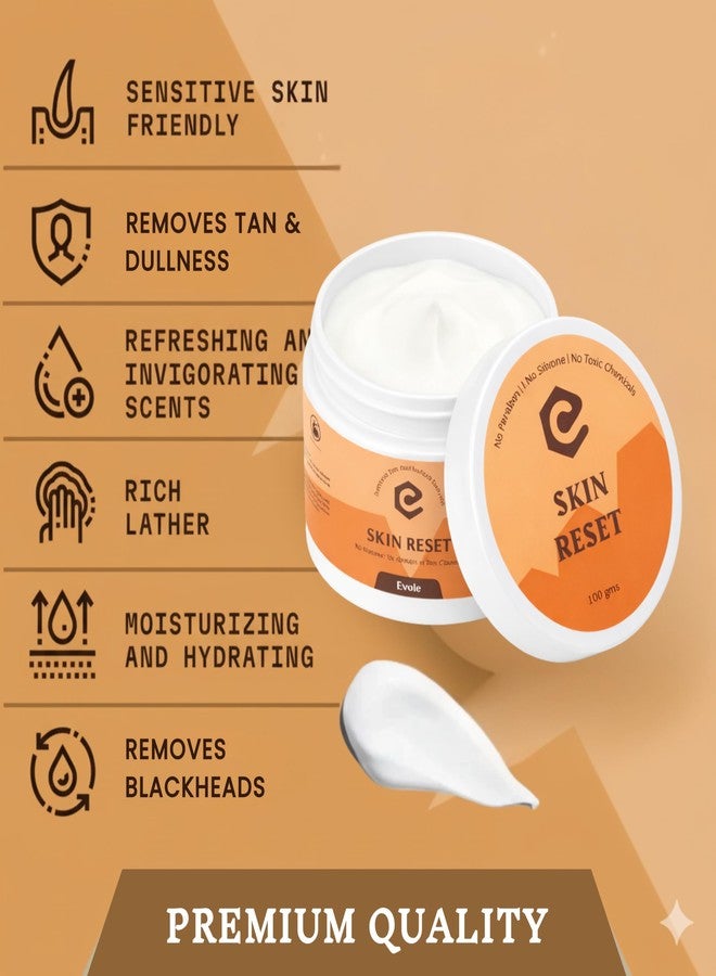 Evole Skin Reset De-Tan Cream for Men & Women - Advanced Sun Tan Removal & Brightening Formula with Kojic Acid & Niacinamide - Dark Spot Corrector for Radiant Glow, 100g - Image 4