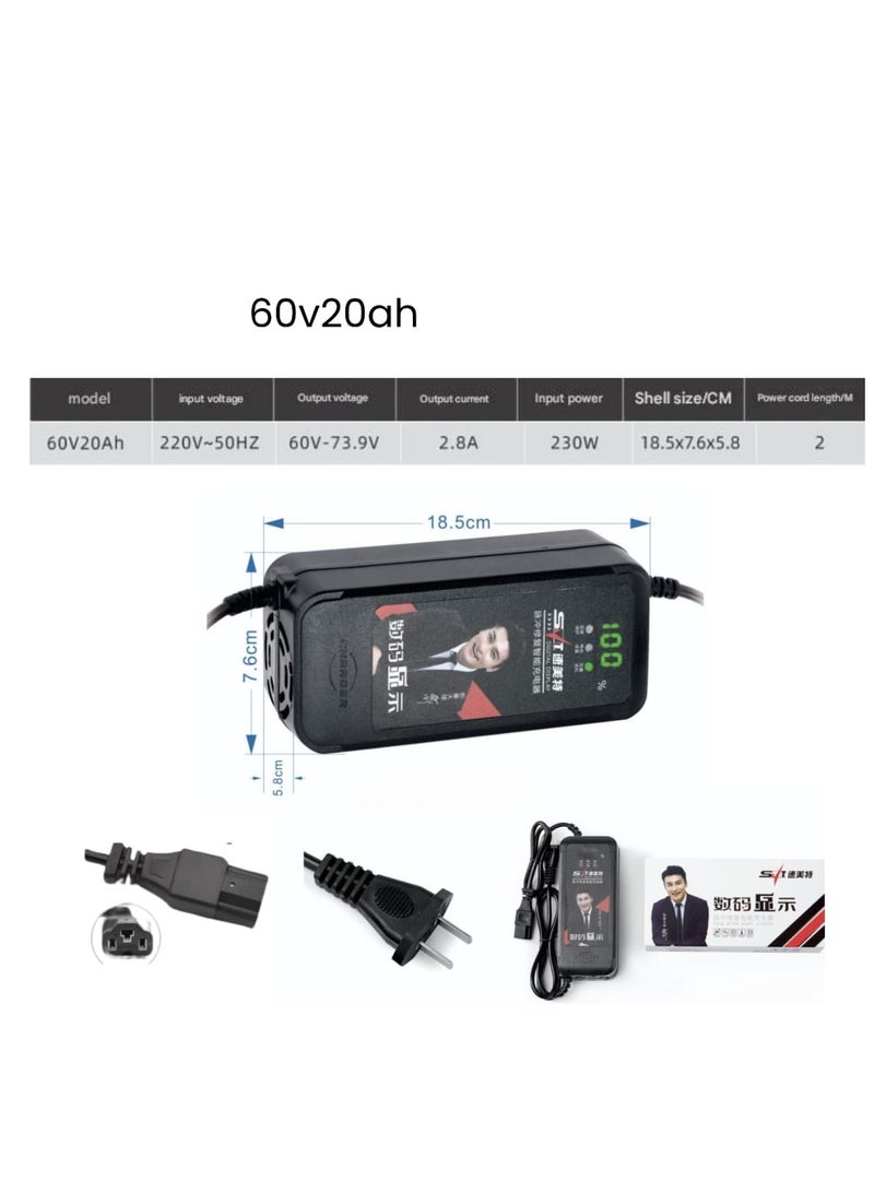 SCOOTER BATTERY GHARGER 60VOLT - 20AH - Image 2