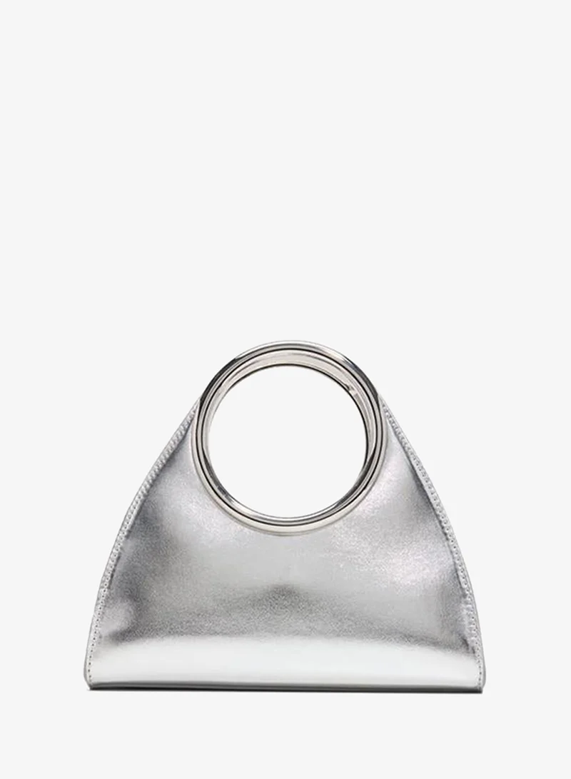 Aliice Ladies Silver Top Handle Bag