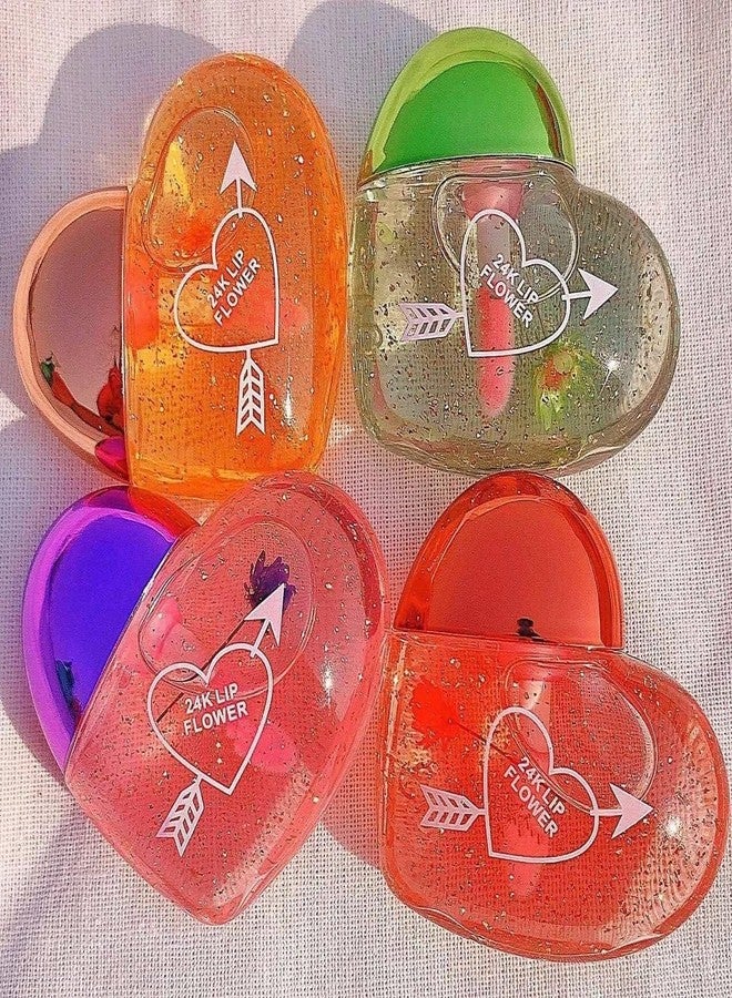 BLINE Lip Gloss Tint For Dry And Chapped Lips In Cute Heart-Shaped Packaging- Multicolour Metallic-Finished Packaging ((Pack Of 3)) - Image 1