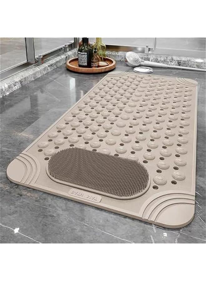 TRASSLE Bath Tub Shower Mat 50 x 80CM Non-Slip and Extra Large, Bathtub Mat with Suction Cups, Machine Washable Bathroom Mats with Drain Holes  - Image 1