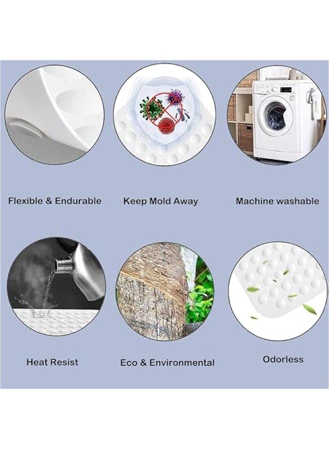 TRASSLE Bath Tub Shower Mat 50 x 80CM Non-Slip and Extra Large, Bathtub Mat with Suction Cups, Machine Washable Bathroom Mats with Drain Holes  - Image 5