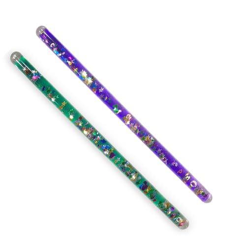 STAR MAGIC Glitter Wand Magic Wonder Wand Tube for Kids Two 11 Halloween Costume Accessory Princess Fairy Wizard Pretend Play Purple Green - Image 5