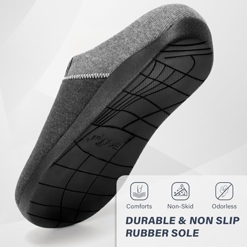 ERGOfoot Orthotic Slippers with Arch Support, Ideal for Plantar Fasciitis, Flat Feet, Heel Pain Relief, Slip on Clog Indoor Outdoor House Shoes with Anti-Skid Rubber Sole/Gray - Image 5