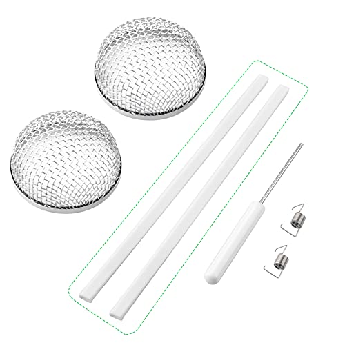 RVGUARD RV Flying Insect Screen, RV Furnace Vent Cover Bug Screen 2 Pack 2.8 x 1.3 Inch Stainless Steel Mesh with Installation Tool and Silicone Rubber - Image 1