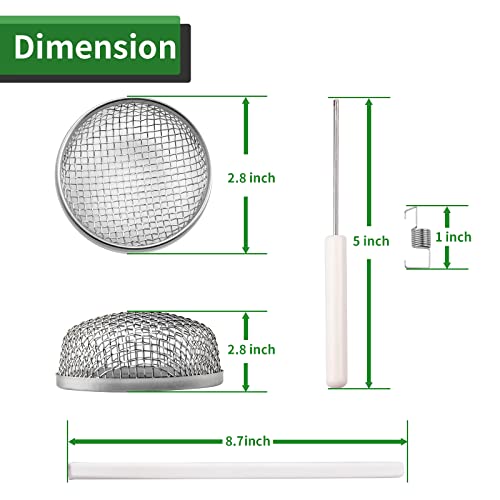 RVGUARD RV Flying Insect Screen, RV Furnace Vent Cover Bug Screen 2 Pack 2.8 x 1.3 Inch Stainless Steel Mesh with Installation Tool and Silicone Rubber - Image 3