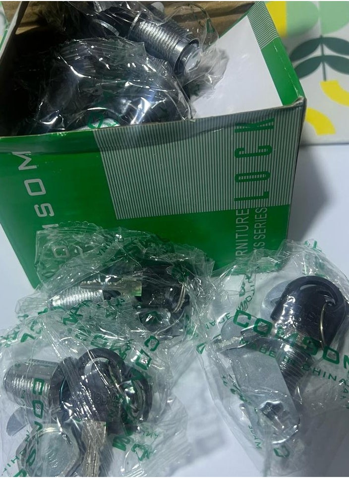 Generic - Cupboard locks to secure important drawers, a box containing 12 locks, each lock has 2 keys to close drawers, cupboards, cabinets, and boxes (20 ml lock pad) - Image 1