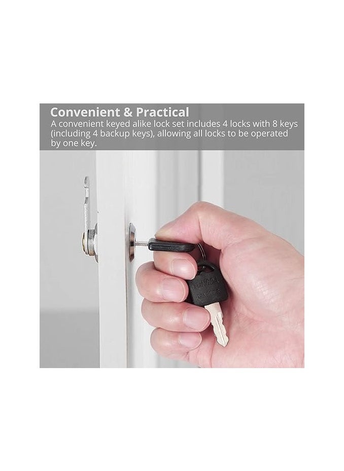 Generic - Cupboard locks to secure important drawers, a box containing 12 locks, each lock has 2 keys to close drawers, cupboards, cabinets, and boxes (20 ml lock pad) - Image 1