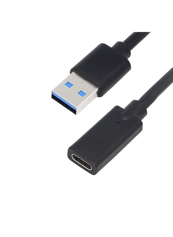 CERRXIAN - USB 3.0 Type A Male to USB 3.0 Type C Female Gold Plated Connector Converter Adapter (Black) (15cm) - Image 1