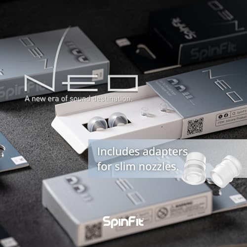 SpinFit NEO for IEM - S - Silicone Patented Eartips for Replacement, Secure Fit and Supreme Comfort, Reduce Allergic Reaction, One Set Fits Normal and Thin Nozzles (1 Pair)(with Inserts) - Image 4
