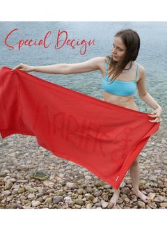 Anemoss Large Size Beach Towel, 100% Turkish Cotton, Anchor Design, Red, High Absorbent, Soft Towel, 70x140cm  - Image 4