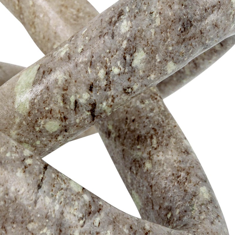 Creative Co-Op Modern Decorative Marble Link Knot, Beige - Image 3