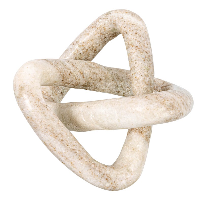 Creative Co-Op Modern Decorative Marble Link Knot, Beige - Image 1