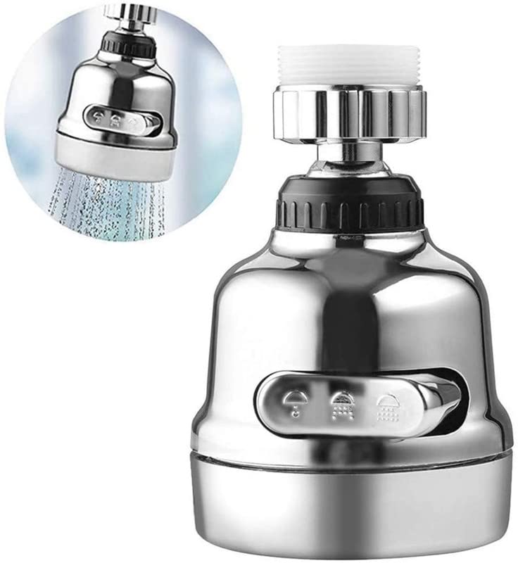 TOMATUS® 360 Rotating Tap – 3 Mode Adjustable Tap Extension for Kitchen Sink, Water Saver Anti-Splash Sprayer Head with Bubbler & Power Spray with Short Design - Image 1