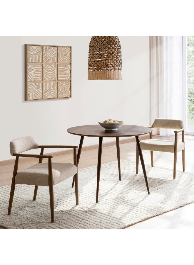 Pan Home Ketin 4 Seater Dining Table Round - Walnut  - Image 1