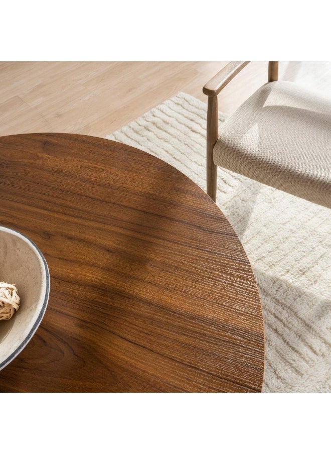 Pan Home Ketin 4 Seater Dining Table Round - Walnut  - Image 4