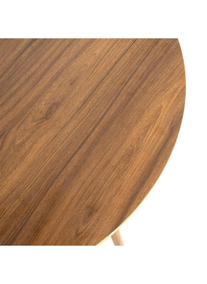 Pan Home Ketin 4 Seater Dining Table Round - Walnut  - Image 3
