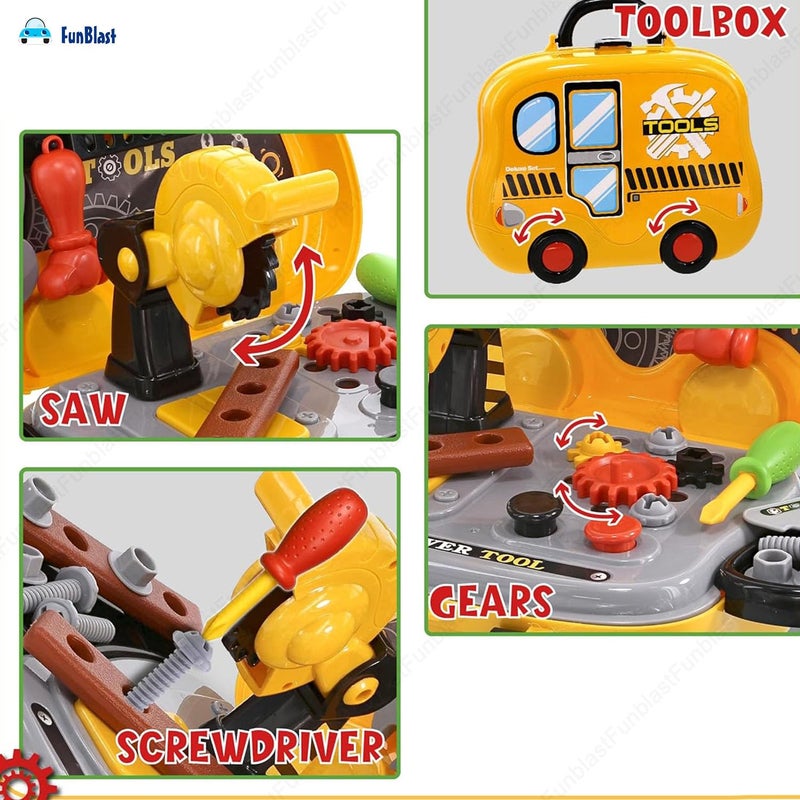 FunBlast Tool Set Toys for Kids, (Set of 31 Pcs) Pretend Playset, Role Play Engineer Workshop Tool Kit-Multicolor - Image 1