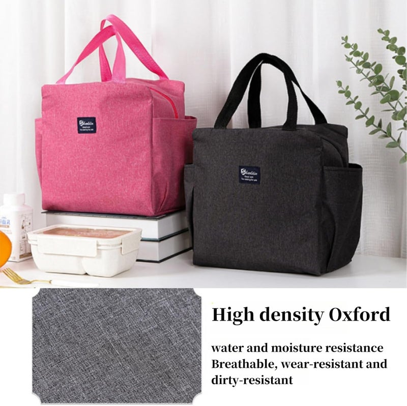 Lunch Bags Insulated Lunch Bag Tote Bag for Adult,Men,Women，Reusable Leakproof Handbags Case for Work Office School Picnic Travel(Pink) - Image 5