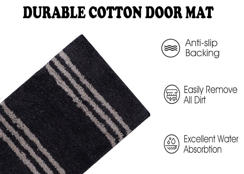 AAZEEM Absorbent Door Mat for Indoor Entrancex Non Slip Mat for Front Door Entryway, Soft Cotton Home. Hotel Balcony Floor Carpet, Floor Mats for Home, KitchenFloor Door Mat |- Pack of 2 |35 X 55 Cm | - Image 4
