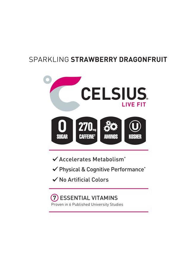 CELSIUS مشروب الطاقة الفوار دراجون بيري، خالي من السكر، 16 أونصة سائلة (عبوة من 12) - Image 4