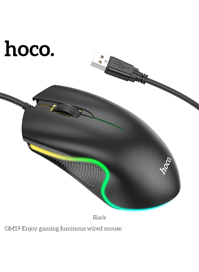 hoco. GM19 Enjoy gaming luminous wired mouse - Image 1