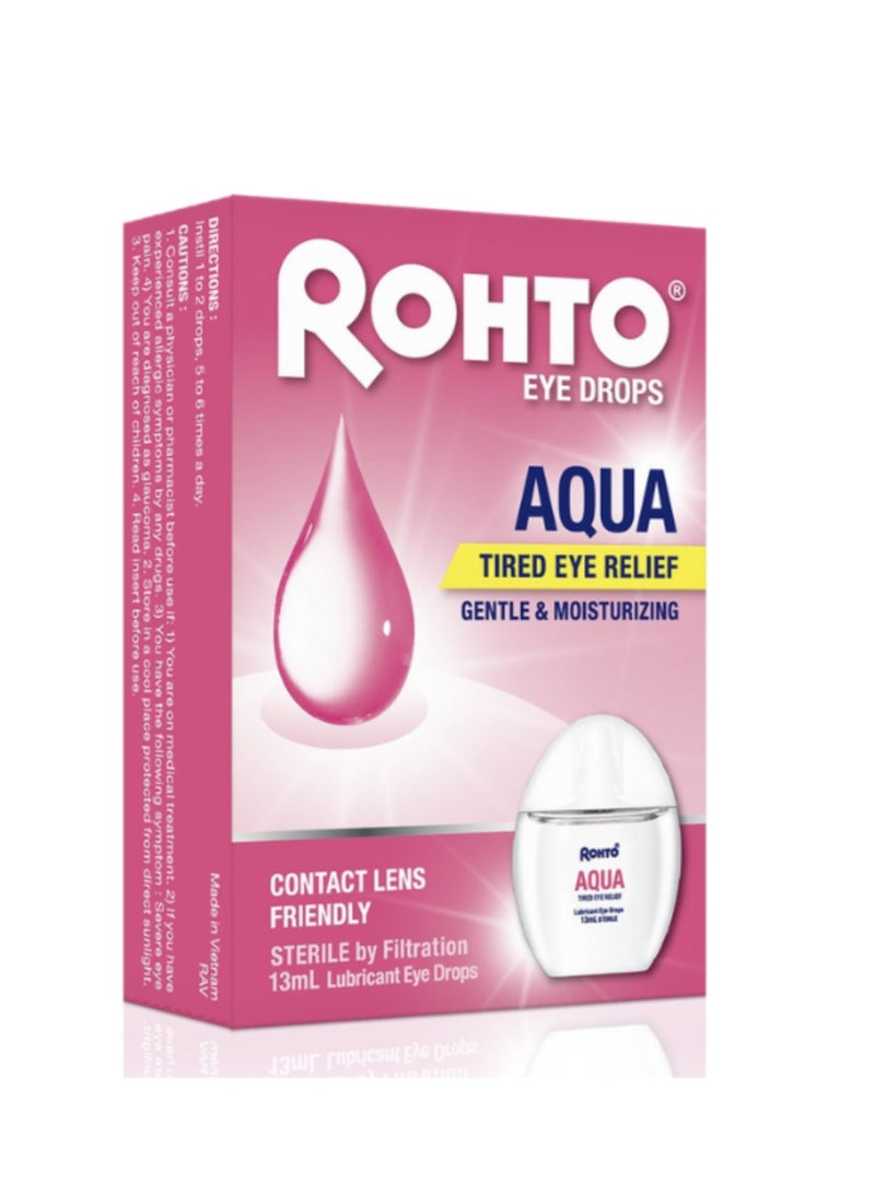Rohto Aqua Eye Drops 13ml – Instant Cooling Relief for Dry Eyes - Image 1
