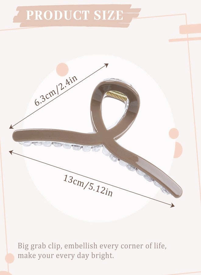 Molans 5“ Large Hair Claw Clips 4PCS for Women - Acrylic Hair Accessories for Thick Hair and Long Hair, Big Strong Durable Hair Applique, Oversized Non-slip Rectangle Butterfly Jaw Hair Clips - Image 4