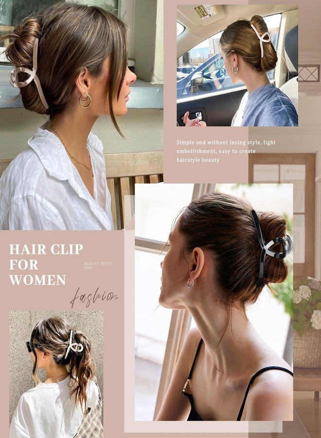 Molans 5“ Large Hair Claw Clips 4PCS for Women - Acrylic Hair Accessories for Thick Hair and Long Hair, Big Strong Durable Hair Applique, Oversized Non-slip Rectangle Butterfly Jaw Hair Clips - Image 3