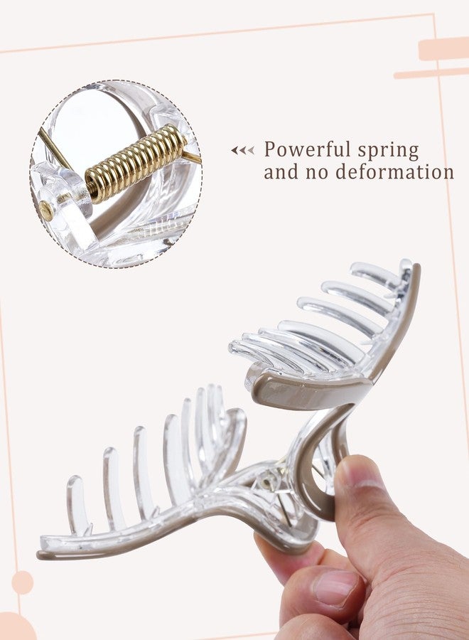 Molans 5“ Large Hair Claw Clips 4PCS for Women - Acrylic Hair Accessories for Thick Hair and Long Hair, Big Strong Durable Hair Applique, Oversized Non-slip Rectangle Butterfly Jaw Hair Clips - Image 2