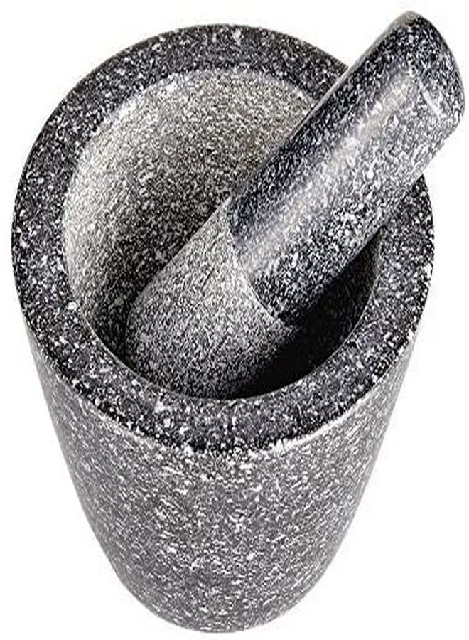Sweeler Granite Mortar with Pestle - Medium Size, Unpolished Heavy Base, Crush, Grind, Mix, and Powder - Image 1