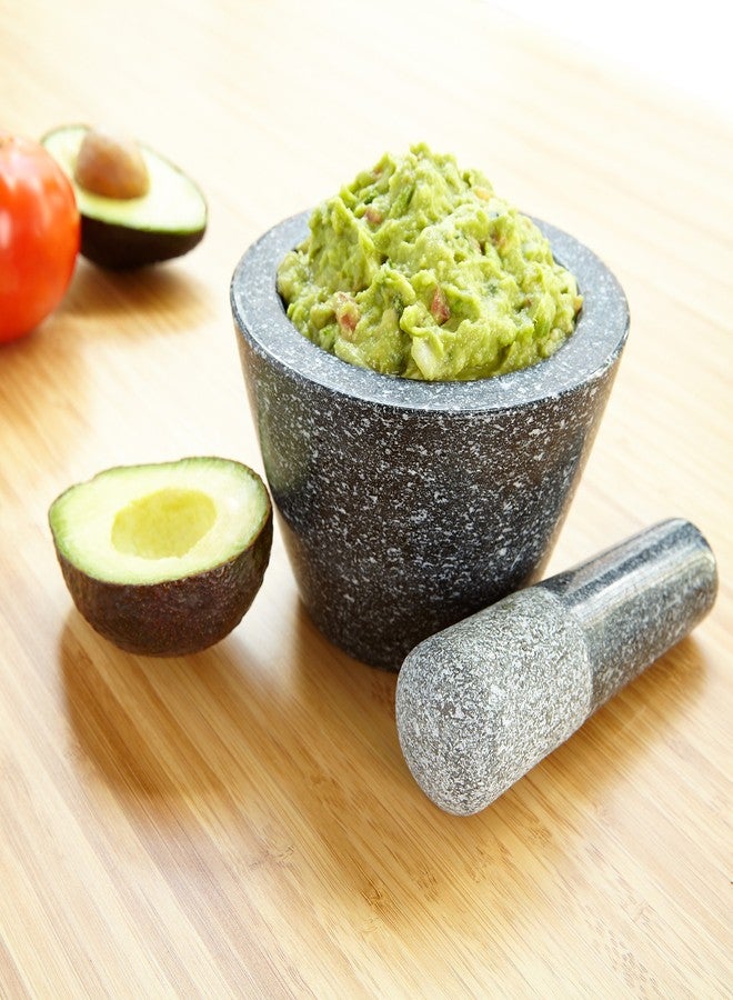 Sweeler Granite Mortar with Pestle - Medium Size, Unpolished Heavy Base, Crush, Grind, Mix, and Powder - Image 3