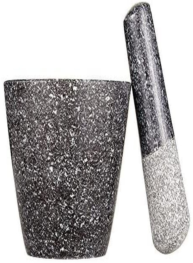 Sweeler Granite Mortar with Pestle - Medium Size, Unpolished Heavy Base, Crush, Grind, Mix, and Powder - Image 2