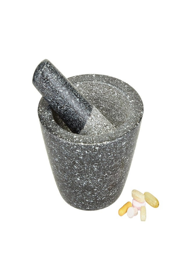 Sweeler Granite Mortar with Pestle - Medium Size, Unpolished Heavy Base, Crush, Grind, Mix, and Powder - Image 4