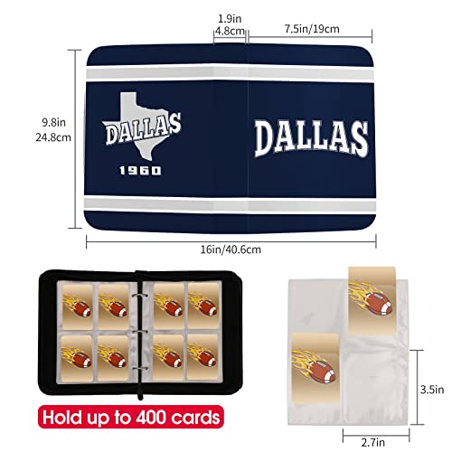 KivolFun Football Card Binder with Sleeves 400 Pocket, Dallas Football Card Holder for Trading Cards Sports Card 3 Ring Binder Folder Football Collector Album Storage Book Case for Kids Boys Girls Gift (Navy) - Image 3
