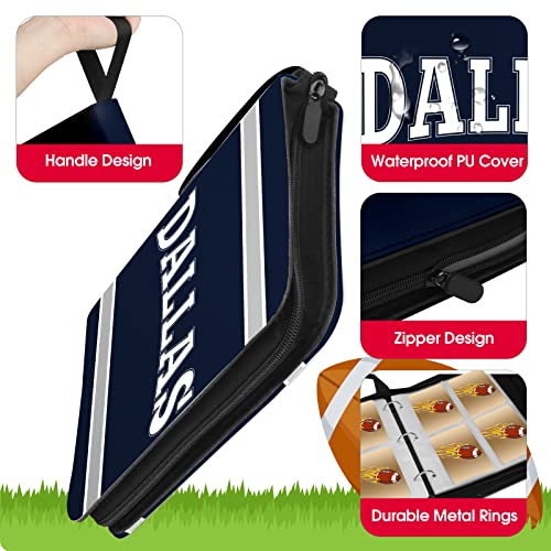 KivolFun Football Card Binder with Sleeves 400 Pocket, Dallas Football Card Holder for Trading Cards Sports Card 3 Ring Binder Folder Football Collector Album Storage Book Case for Kids Boys Girls Gift (Navy) - Image 2