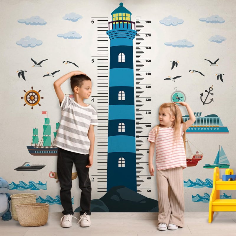DEKOSH Nautical Theme Kids Height Wall Chart with Dual Scale & Beautiful Design DKX1601 - Image 3