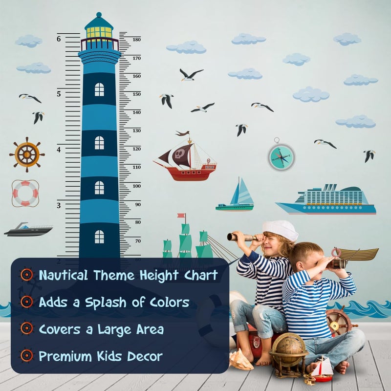 DEKOSH Nautical Theme Kids Height Wall Chart with Dual Scale & Beautiful Design DKX1601 - Image 4