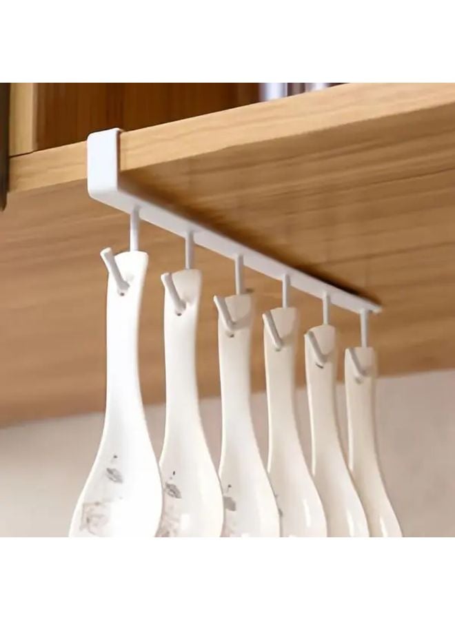 خطاف خزانة معدنية ثقيلة أبيض تركيب بدون مسامير توفير المساحة تعليق خالٍ من التلف - Image 5