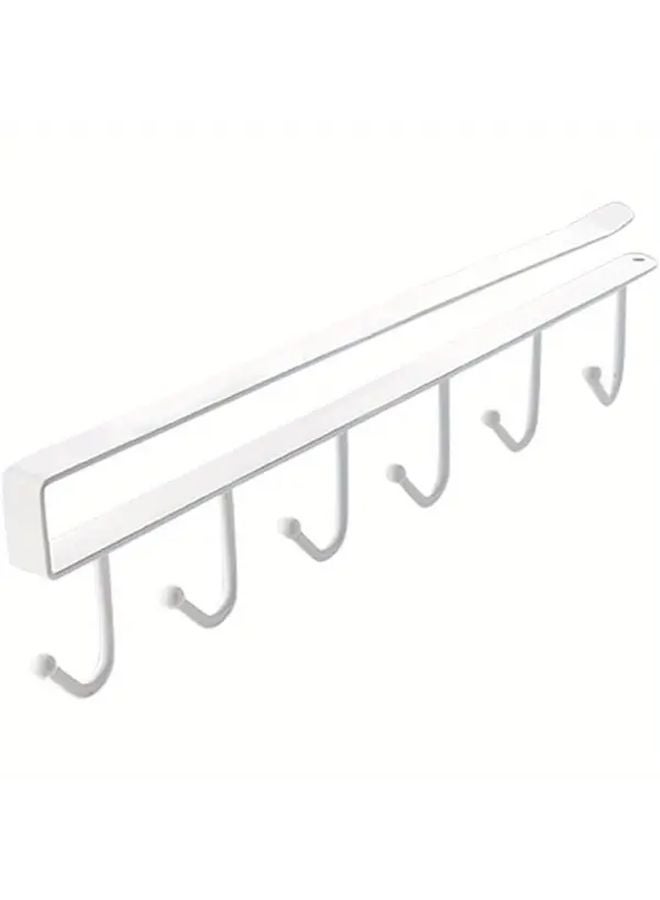 خطاف خزانة معدنية ثقيلة أبيض تركيب بدون مسامير توفير المساحة تعليق خالٍ من التلف - Image 1