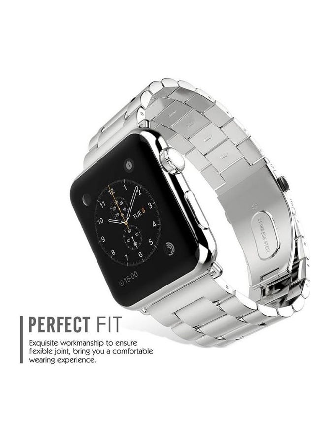 Replacement Band With Screen Protector For Apple Watch Series 3/2/1 Silver - Image 3